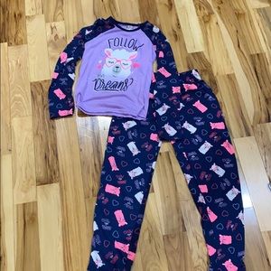 Girls llama pajama set